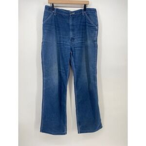 Roebucks Carpenter Jeans 38x32 Blue Good Vintage Workwear Denim USA Made
